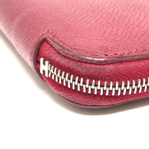 HERMES Azap Long Silk-In Long Wallet Wallet Long Wallet Epsom wine-red - Picture 3 of 14